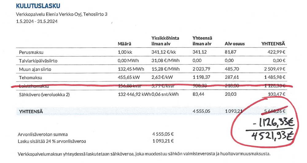 Loistehomaksu pois siirtolaskulta